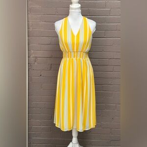 Ann Taylor Yellow striped dress XSP